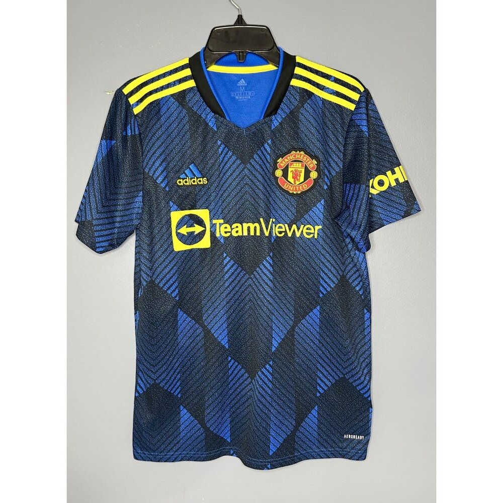 Manchester United Shirt Mens M Blue Premier League Soccer Adidas 2021-2022 3rd‎